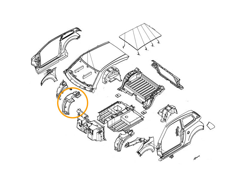 Priekinė posparnė dešinės pusės Ligier JS50 / JS50L 2/3