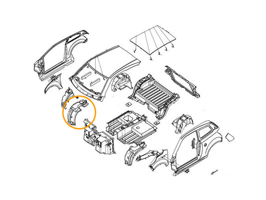 Priekinė posparnė dešinės pusės Ligier JS50 / JS50L 2/3